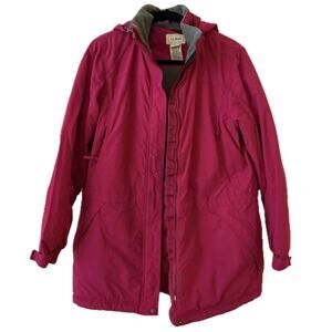 LL Bean Magenta Fleece Lined Thinsulate Insulation Winter Jacket Medium Gorpcore
